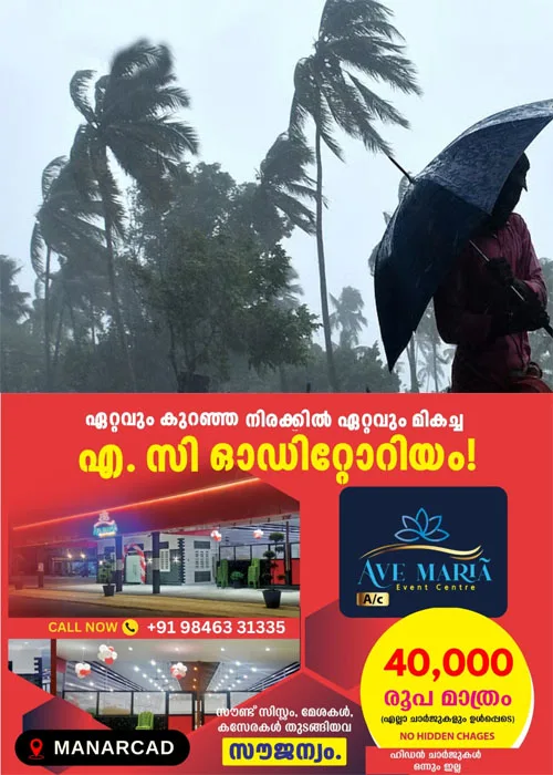 സംസ്ഥാനത്ത് ആഗസ്റ്റ്  26 വരെ മണിക്കൂറിൽ 40 മുതൽ 50 കിലോമീറ്റർ വരെ വേഗതയിൽ കാറ്റിന് സാധ്യത; ജാഗ്രത നിർദേശങ്ങൾ 