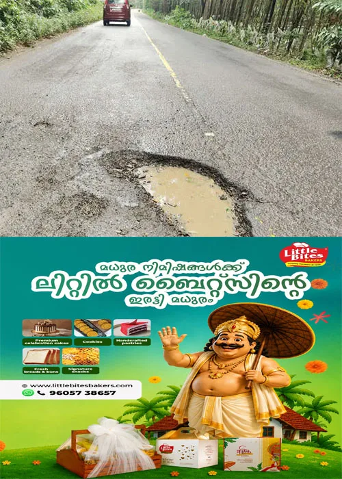  ശബരിമല തീർഥാടനപാതയായ കാഞ്ഞിരപ്പള്ളി-എരുമേലി റോഡിൽ നടുവൊടിക്കും യാത്ര;ഒരുകിലോമീറ്ററോളം ദൂരത്തിൽ ചെറുതും വലുതുമായ പത്തിലധികം കുഴികളാണ് രൂപപ്പെട്ടത് 
