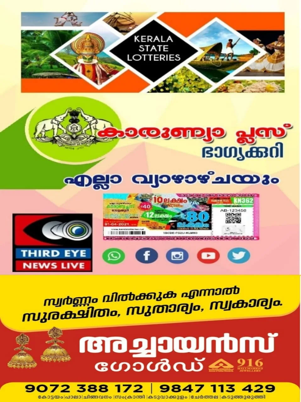 ഇന്നത്തെ ഭാഗ്യവാൻ ആരെന്ന് അറിയേണ്ടേ?; 'കാരുണ്യാ' ലോട്ടറി ഫലം (13/08/26) ഇവിടെ കാണാം