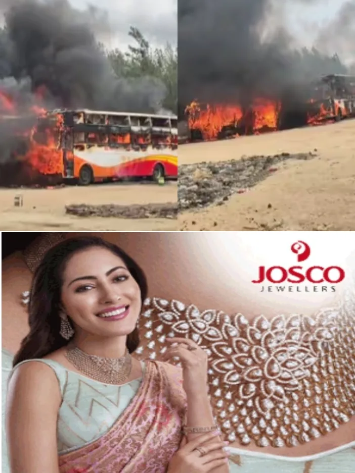 ബാംഗ്ലൂരിൽ നിർത്തിയിട്ടിരുന്ന  സ്വകാര്യ ട്രാവൽസിന്റെ നാല് ബസ്സുകൾ തീപിടിച്ചു കത്തിനശിച്ചു;അപകടത്തിൽ ആളപായമില്ല
