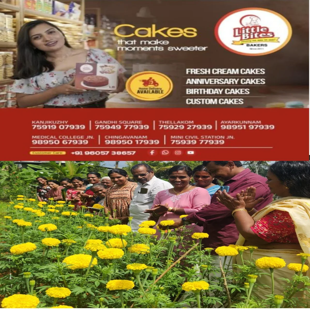 കുമരകത്ത് ബന്ദിപ്പൂ കൃഷി വിളവെടുപ്പ് തുടങ്ങി:  ആവണി ജെഎൽജി ഗ്രൂപ്പിന്റെ   വിളവെടുപ്പ്  പഞ്ചായത്ത് പ്രസിഡന്റ് എ. പി. ഗോപി  ഉദ്ഘാടനം ചെയ്തു.