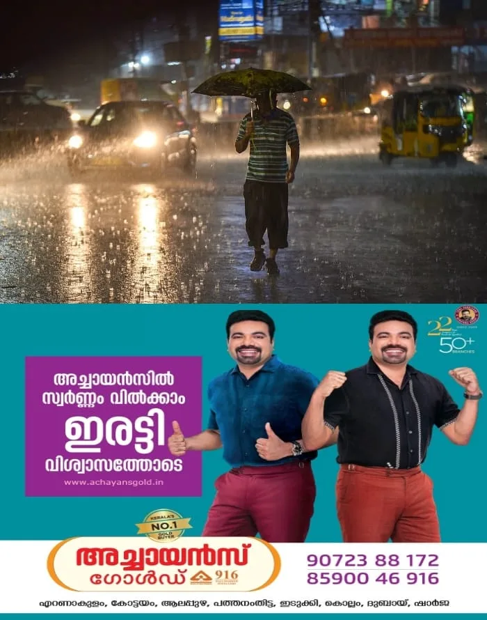 തിങ്കളാഴ്ച മുതല്‍ കേരളത്തില്‍ മഴ കനക്കും; ഈ അഞ്ച് ജില്ലക്കാര്‍ പ്രത്യേകം ശ്രദ്ധിക്കണം