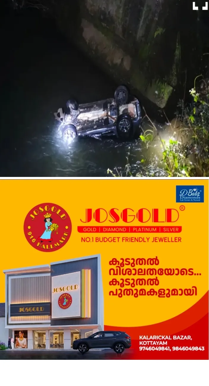 ഇടുക്കിയിൽ നിയന്ത്രണം നഷ്ടപ്പെട്ട്  കാർ പുഴയിലേക്ക് മറിഞ്ഞ് അപകടം; യുവതിയ്ക്ക് ദാരുണാന്ത്യം;മൂന്ന് പേർക്ക് പരുക്ക്