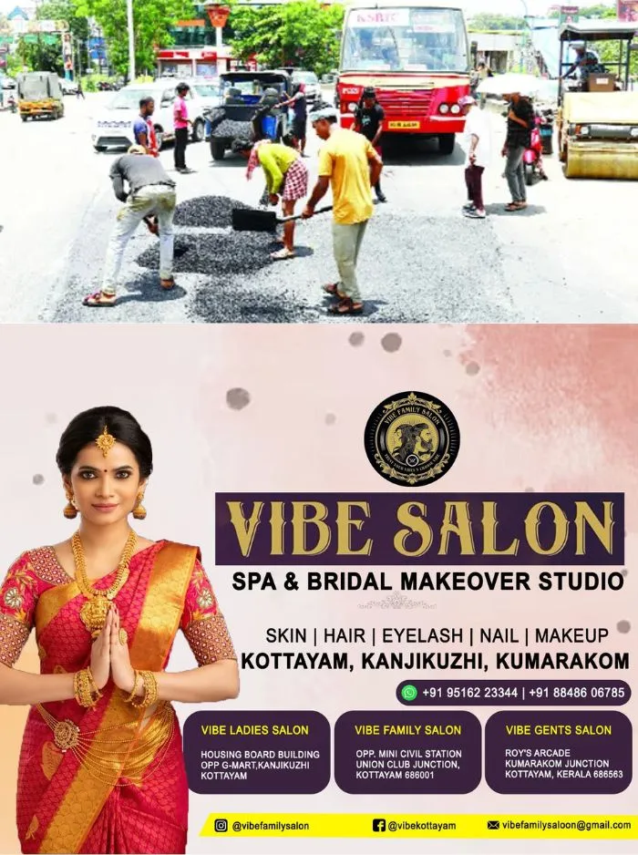 ഓണത്തിരക്കിലേക്ക് പോകും മുന്നേ കോട്ടയത്ത് എംസി റോഡില് തിരക്കിട്ട അറ്റകുറ്റപ്പണി; നഗരം കുരുക്കിൽ മുങ്ങി