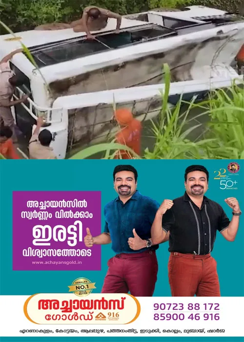 ചാലക്കുടി പോട്ടയിൽ സ്കൂൾബസ് നിയന്ത്രണം വിട്ട് കനാലിലേക്ക് മറിഞ്ഞു;പത്ത് കുട്ടികൾക്ക് പരിക്ക്;പരിക്കേറ്റ കുട്ടികളെ  സ്വകാര്യ ആശുപത്രിയിൽ പ്രവേശിപ്പിച്ചു