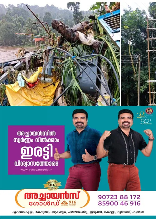 കാലവർഷക്കെടുതിയിൽ കോട്ടയത്ത് കെ.എസ്.ഇ.ബിയ്ക്ക് 1.75 കോടിയുടെ നഷ്ടം;മൂന്ന് ട്രാൻസ്ഫോർമറുകൾ പൂർണമായി തകർന്നു;76 ഹൈടെൻഷൻ പോസ്റ്റുകളും 218 ലോ ടെൻഷൻ പോസ്റ്റുകളും ഒടിഞ്ഞു;മുൻകരുതൽ നാശനഷ്ടം കുറച്ചു