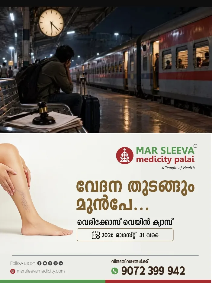 ട്രെയിൻ മണിക്കൂറോളം വൈകി;യാത്രക്കാരന് 35,000 രൂപ നഷ്ടപരിഹാരം നൽകാൻ റെയിൽവേയോട് കോടതി