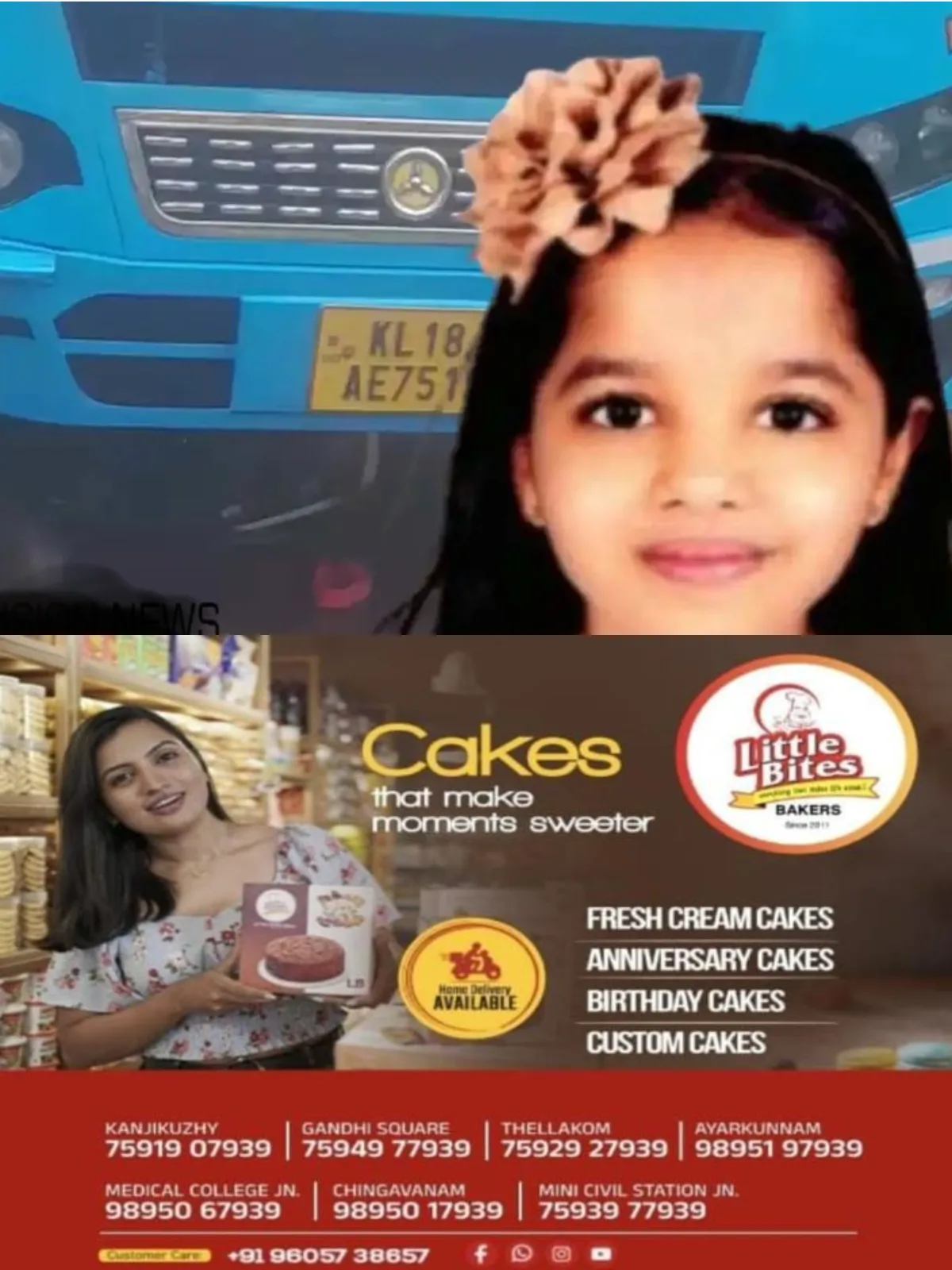 വളയത്ത് എട്ട് വയസ്സുകാരിയുടെ മരണം; സ്വകാര്യ ബസ് ഡ്രൈവര്ക്കെതിരെ കേസെടുത്തു