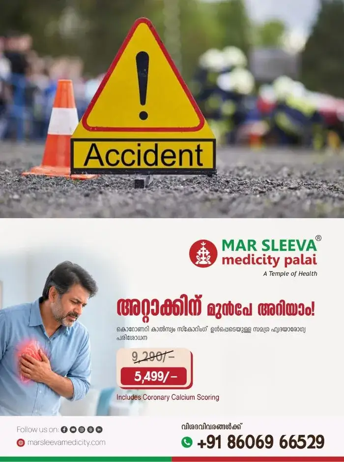 പാലായിൽ വിവിധ അപകടങ്ങളിലായി 2 പേർക്ക് പരിക്ക്; പരിക്കേറ്റവരെ ചേർപ്പുങ്കൽ മാർ സ്ലീവാ മെഡിസിറ്റിയിൽ പ്രവേശിപ്പിച്ചു